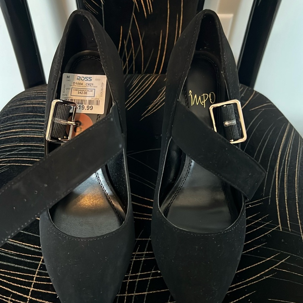 Black and gold IMPO Heels
